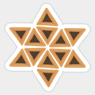 Purim holiday flat design icons of hamantashs in star of david shape Sticker